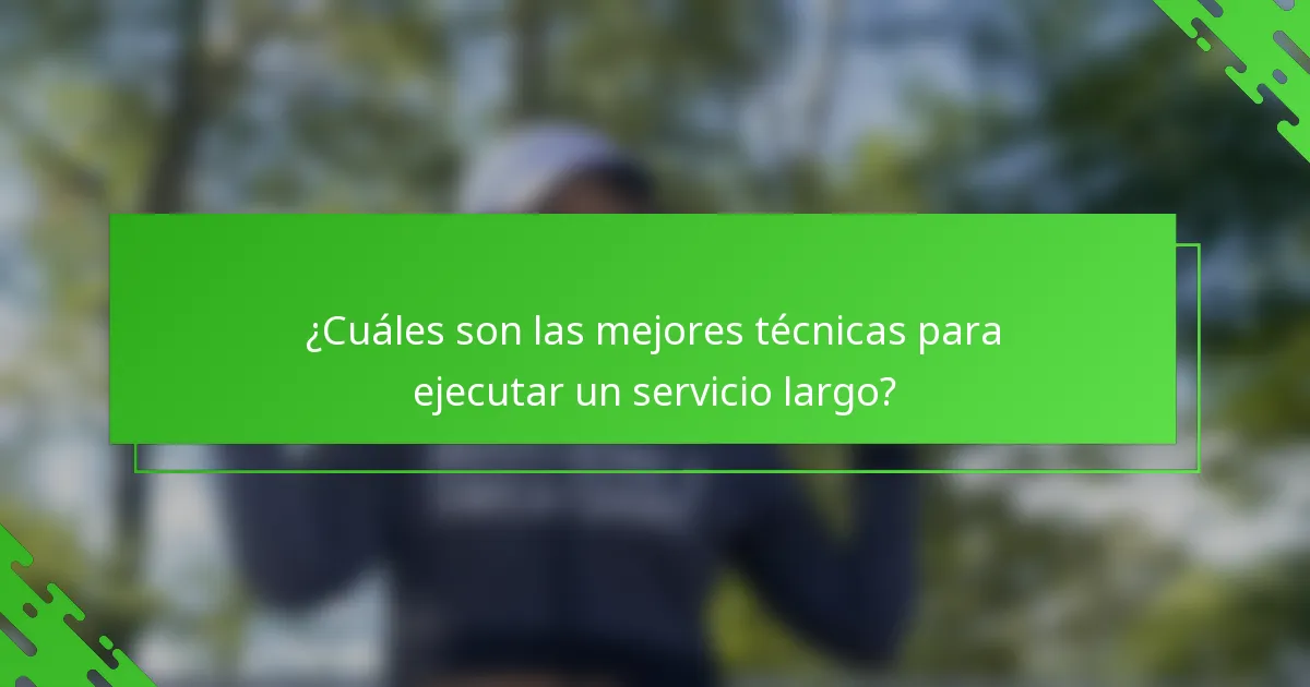 ¿Cuáles son las mejores técnicas para ejecutar un servicio largo?